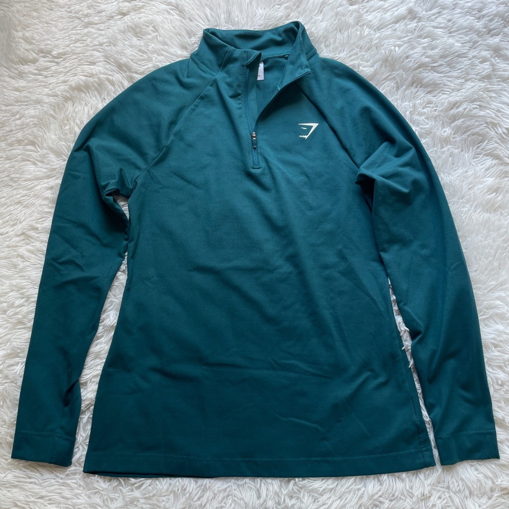 Gymshark Teal Regulate 1/4 Zip Long Sleeve Pullover
